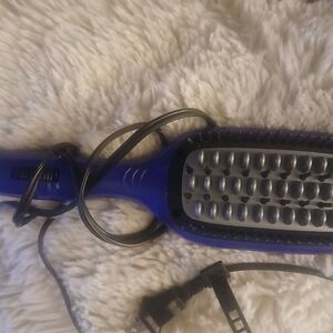 Electric Hair Straightening Brush - Blue